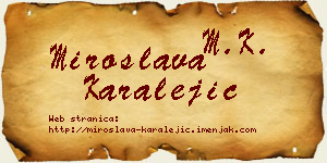 Miroslava Karalejić vizit kartica